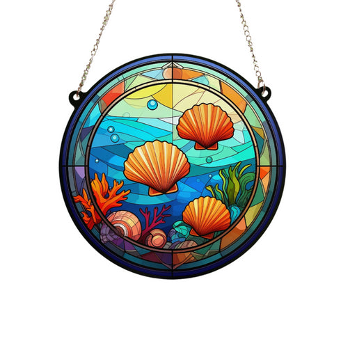 Seashells Stained Glass Effect Suncatcher